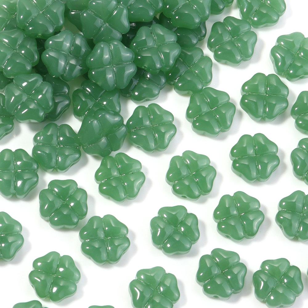 50pcs/lot 10mm Colorful Four-leaf Clover Shape Lampwork Beads For Jewelry Making Loose Spacer Glass Beads DIY Bracelet Earrings