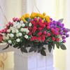 Handmade DIY Craft Silk Bunch Wedding Decoration Small Bud Rose Bridal Bouquet Artificial Flowers