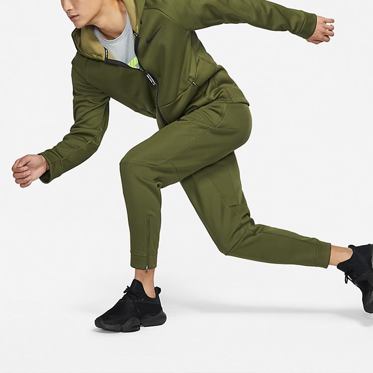 Nike Мужская флисовая куртка с капюшоном на молнии Pro Therma-FIT, стандартный крой, цвет Rough Green/Black, артикул DD2125-326