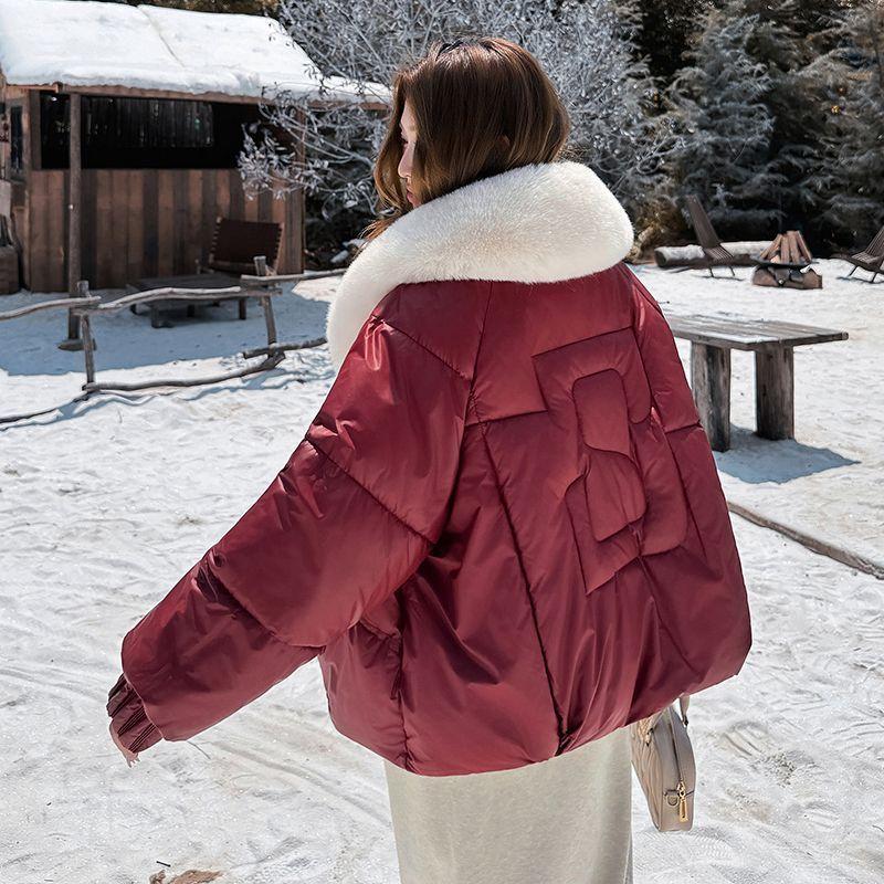 Шикарная зимняя женская куртка в корейском стиле, с воротником из искусственного меха, приталенного силуэта, теплая, с подкладкой, модная верхняя одежда