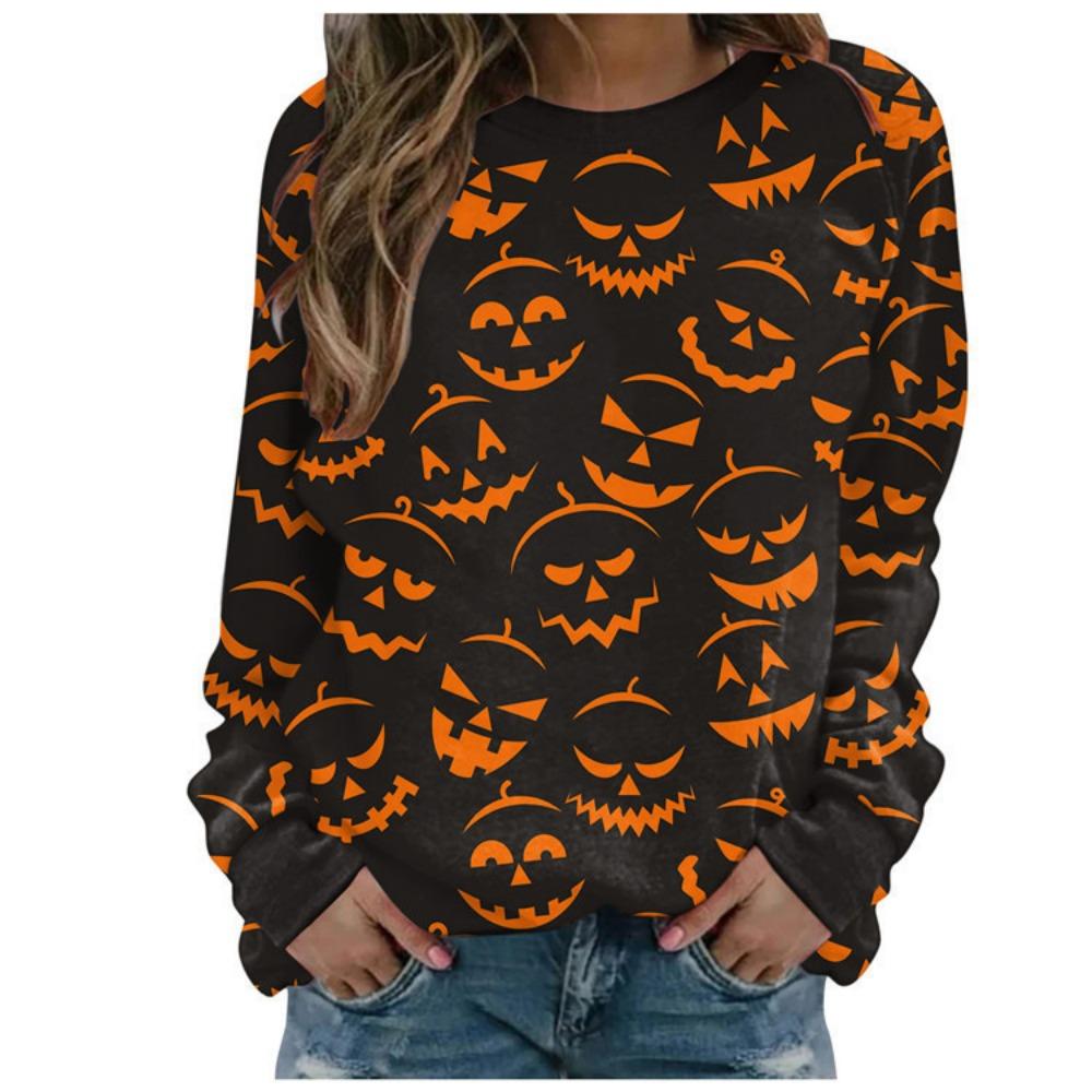 Женская толстовка с капюшоном Осень-Зима Хэллоуин Злая Ведьма Темный Замок Ужасы Вечеринка Принт Повседневные толстовки с длинными рукавами O-образным вырезом Женские топы