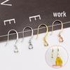 S925 Sterling Silver Ear Hooks with Amber and Jade Crystal for DIY Handmade Earrings