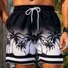 Men's Beach Shorts 3d Coconut Tree Print Street Vacation Casual Polyester Shorts Summer Surfboard Shorts Hawaiian Shorts