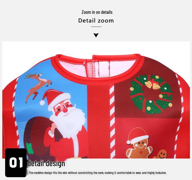 Kids Santa Claus Christmas Costume with Candy Cane Gift Box - Perfect for Parties and Performances