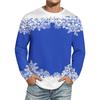 Men's Christmas Printed Imitation Cotton Long-sleeved Shirt