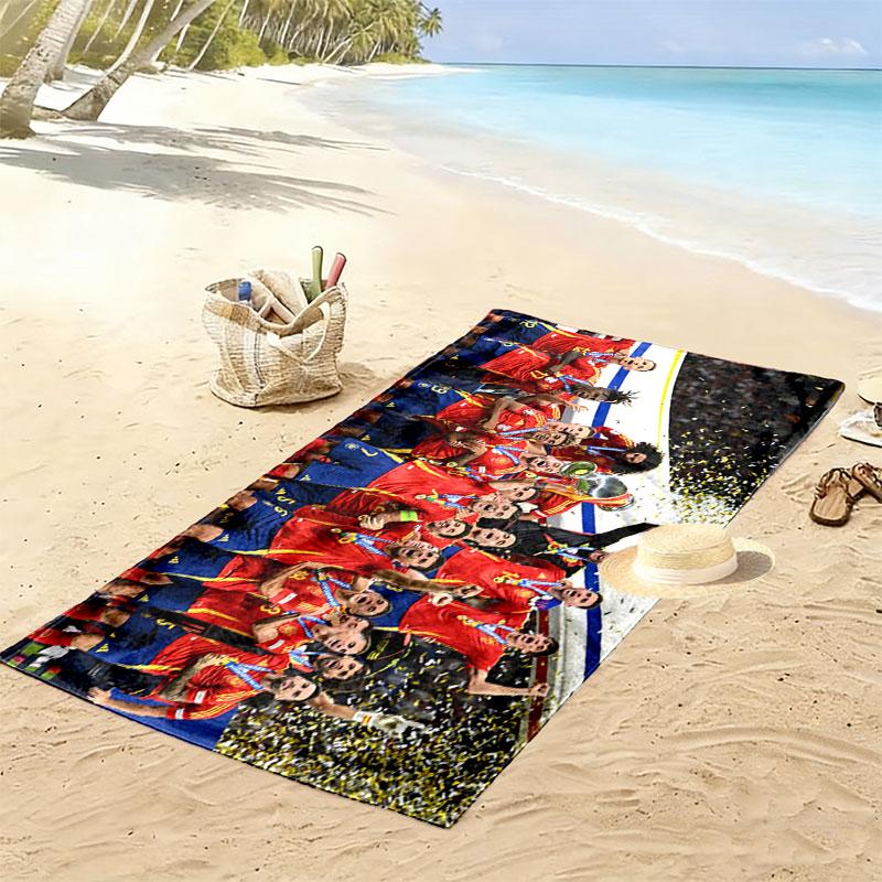 Spain Print Beach Towel, Large Soft Quick Dry Towel for Beach Camping Swimming
