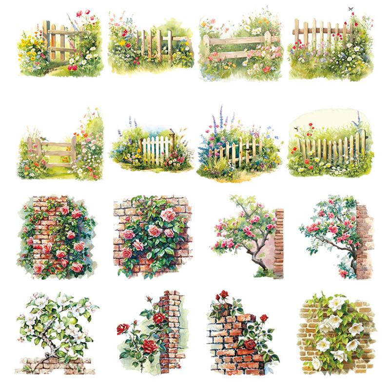 10 листов/пакет Набор наклеек Садовый ландшафтный дизайн Справочник Канцелярские товары DIY и Скрапбукинг Чехол для телефона Дневник Украшение
