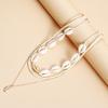 Clavicle Chain Multi-Layer Accessories Women, Bohemian Rice Bead Shell Pendant Necklace