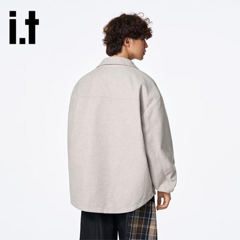 Izzue Unisex Autumn Woolen-Look Lapel Jacket