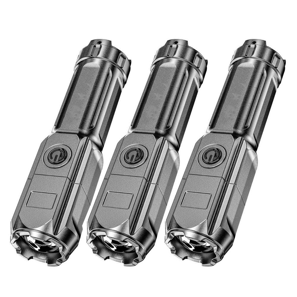 Портативный светодиодный фонарик ABS мощный фокусирующийся фонарик USB перезаряжаемый уличный домашний мощный прожектор водонепроницаемый