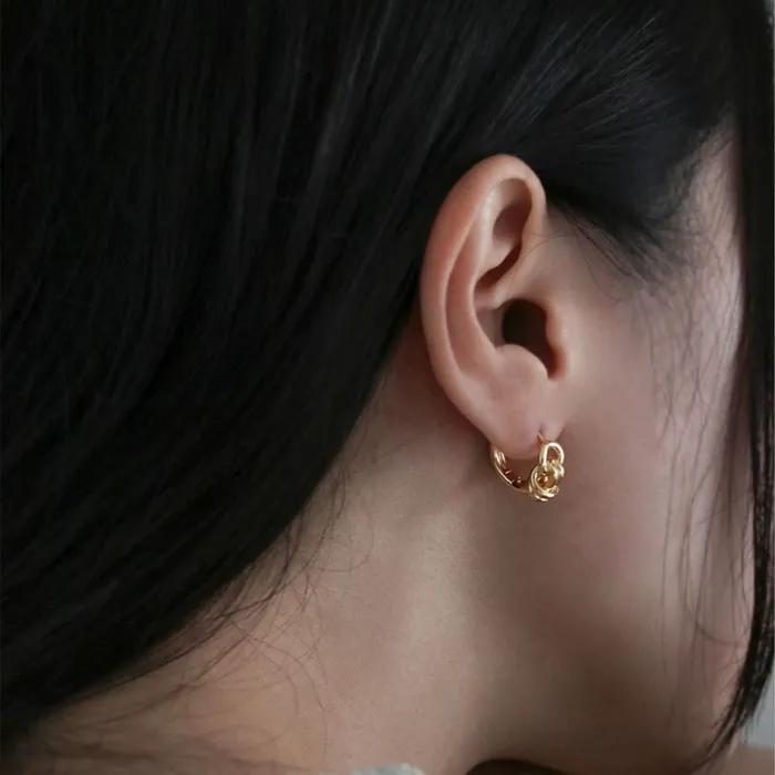 Серьги-узелки из серебра 925 пробы (2color)