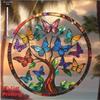 2D Flat Acrylic Tree of Life Butterfly Wall Hanging Decor with Colorful Butterflies & Sunset Design, Nurseries, Vintage Home Decor Wall for Bar