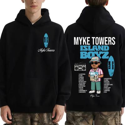 Рэпер Майк Тауэрс Island Boyz 2025 Альбом Одежда Мужская Женская Мода Хип-Хоп Худи С Длинным Рукавом Повседневная Одежда Свободная Уличная Одежда