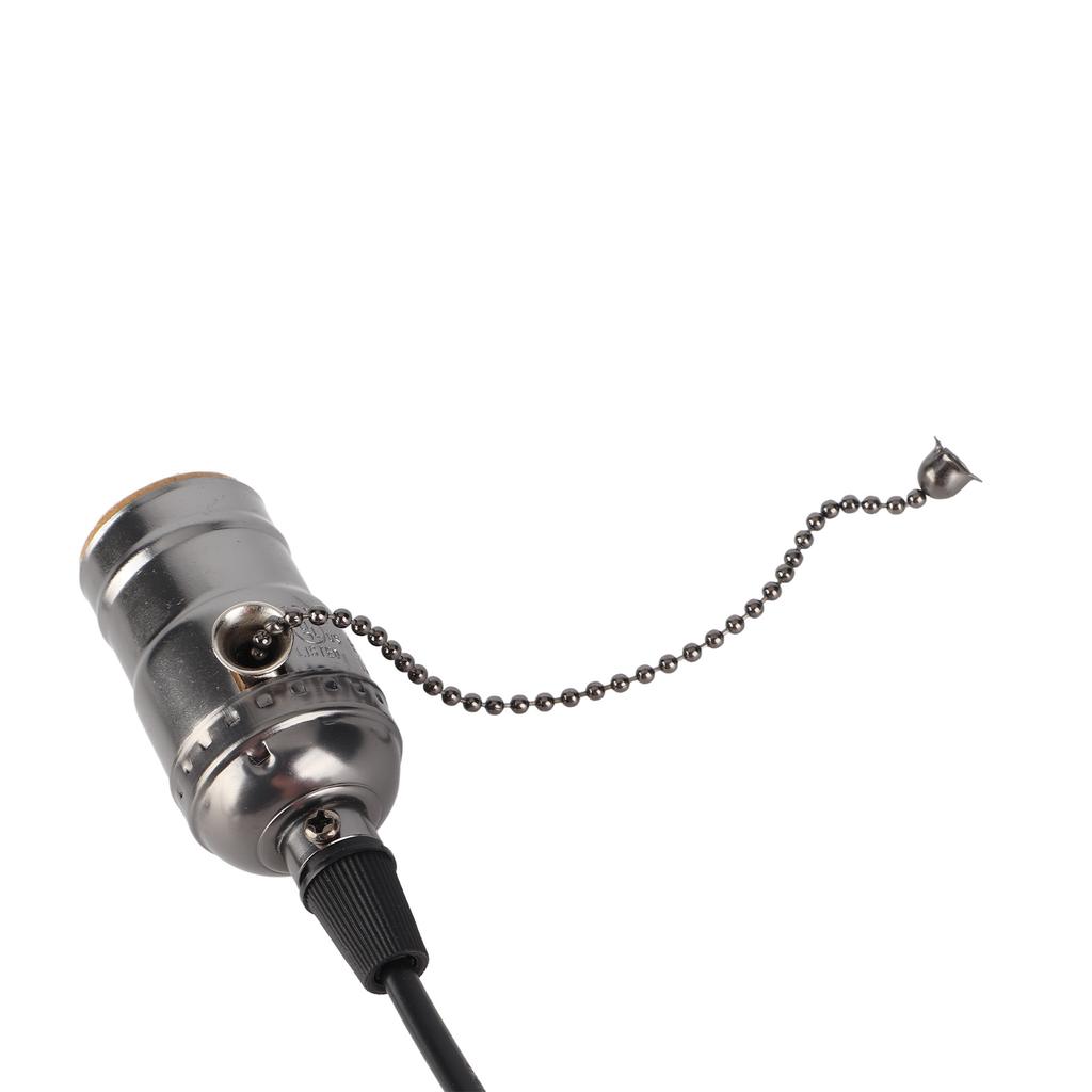 E26 Винтажный подвесной светильник с выключателем на цепочке, основание лампы, монтируется на потолок (черный)