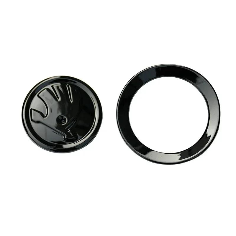 Для SKODA 1 шт. 46 мм Наклейки на эмблему рулевого колеса для интерьера автомобиля Kodiaq Yeti Rapid Spaceback Fabia 1 2 Karoq Octavia A5 RS Superb