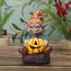 Хэллоуин Тыква Лампа Сад Смола Статуя Гном Держа Освещение Тыква Орнамент Хэллоуин Украшение Домашней Вечеринки