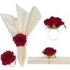 Valentine's Day Christmas Rose Napkin Rings Wedding Banquet Hotel Table Setting Napkin Holders for Special Occasions DinnerDecor