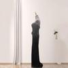 European and American sexy tube top super body vertical stripe sequins thin dress dress
