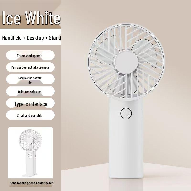 USB Rechargeable Portable Mini Handheld Fan with Phone Holder