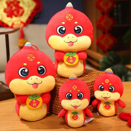 Кукла Змея 2025 год Змеи плюшевая игрушка китайский зодиак чучело животное для украшения весеннего праздника