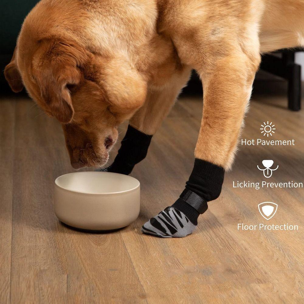 4 шт./компл. С ремешками Защита лап питомца Противоскользящие носки для пола для собак Чехол для лап питомца Носки для собак Осень
