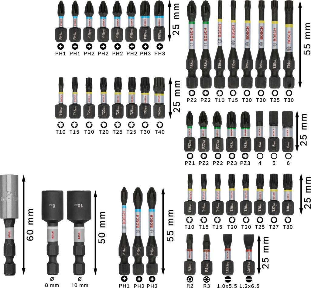BOSCH Professional Driver Bit Set 50 Pieces