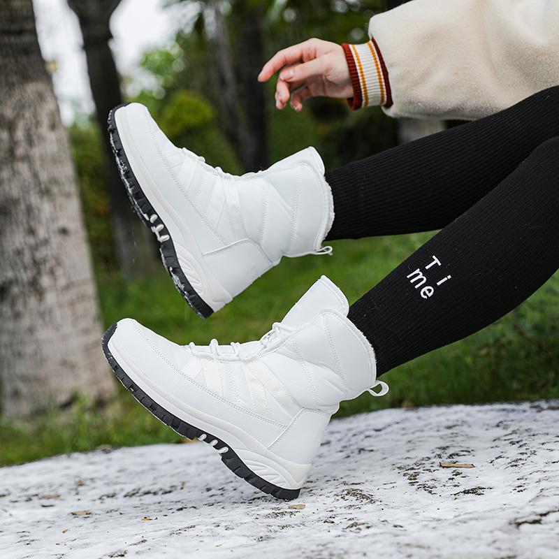 MCTIN Зимние непромокаемые ботинки, женские зимние сапоги, плюшевые теплые ботильоны для пар