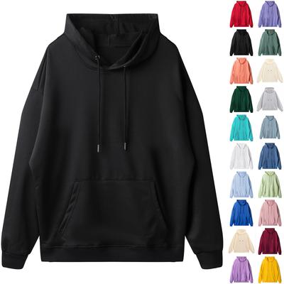 Женский модный пуловер с длинным рукавом, однотонный, повседневный, свободный худи