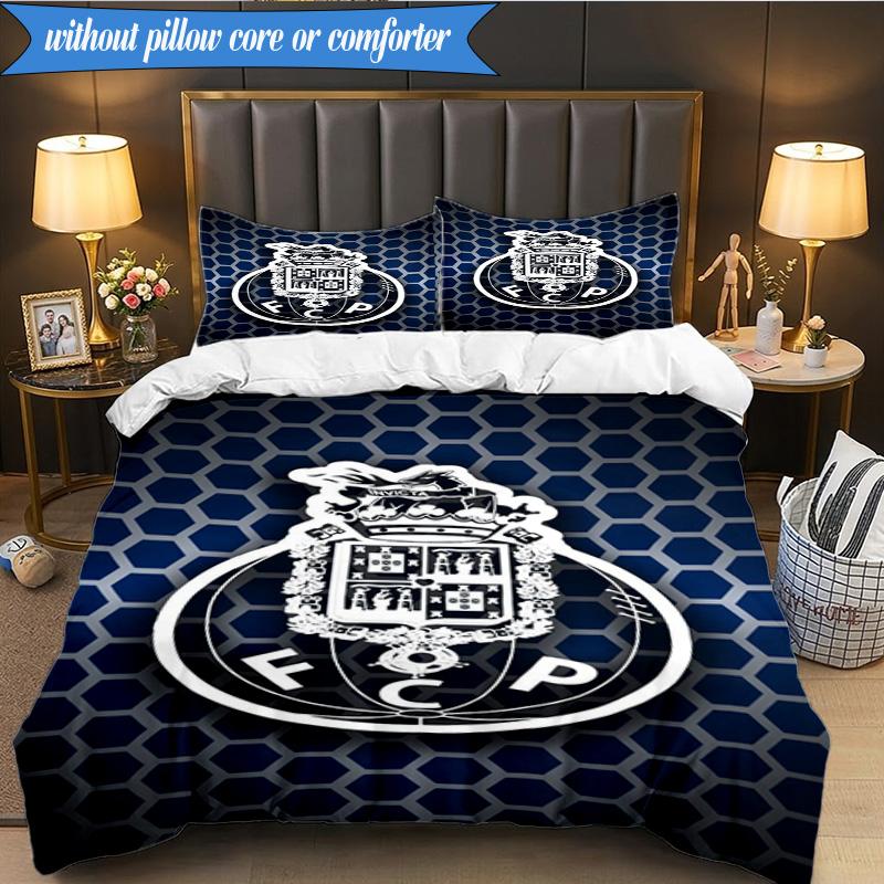 3PCS FC Porto Design Printed Soft Bedding Set,Including 1pc Duvet Cover And 2pcs Pillowcases Perfect for Bedroom, Dormitory, Fan gift