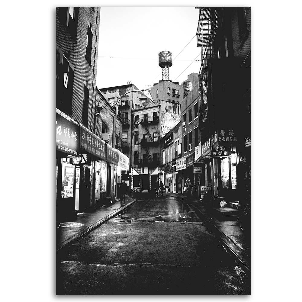 Печать на холсте Черно-белая улица