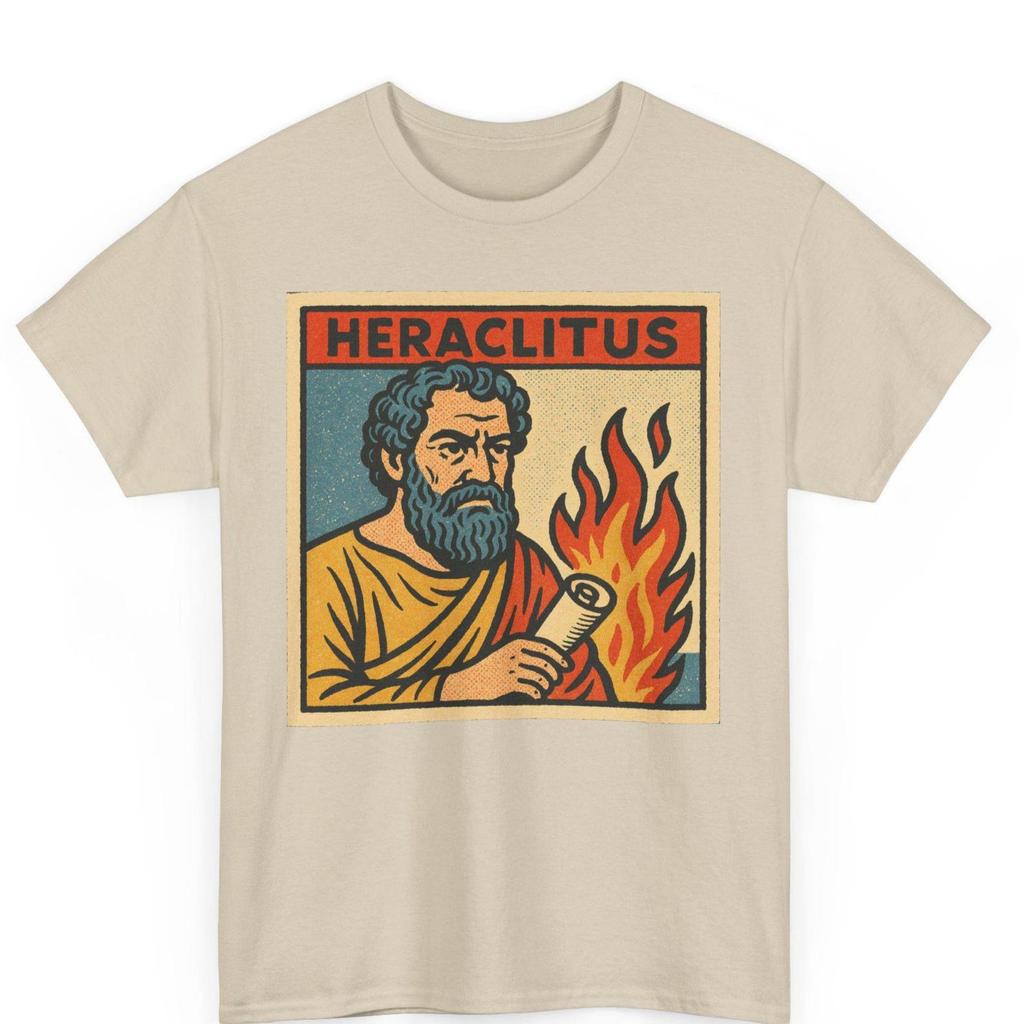 Heraclitus Comic T-Shirt: Retro Greek Philosopher Graphic Tee
