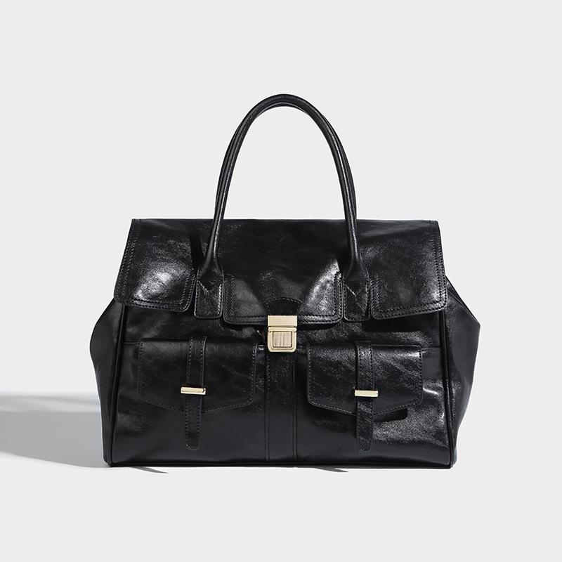 Retro High-Value Large-Capacity Tote Bag Casual Versatile Handheld Briefcase Niche Design Commuter Shoulder Bag