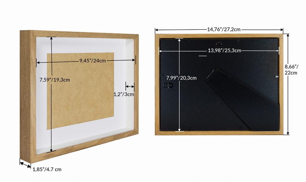 Ramka Na Zdjęcie 3D Głęboka Shadow Box 20X25Cm Dębowa 13X18 Cm