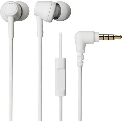 Наушники Audio Technica Ath Ck350xis Wh с проводным пультом дистанционного управления и микрофонным каналом, переработанный пластик, антибактериальный, маленький, белый, белый