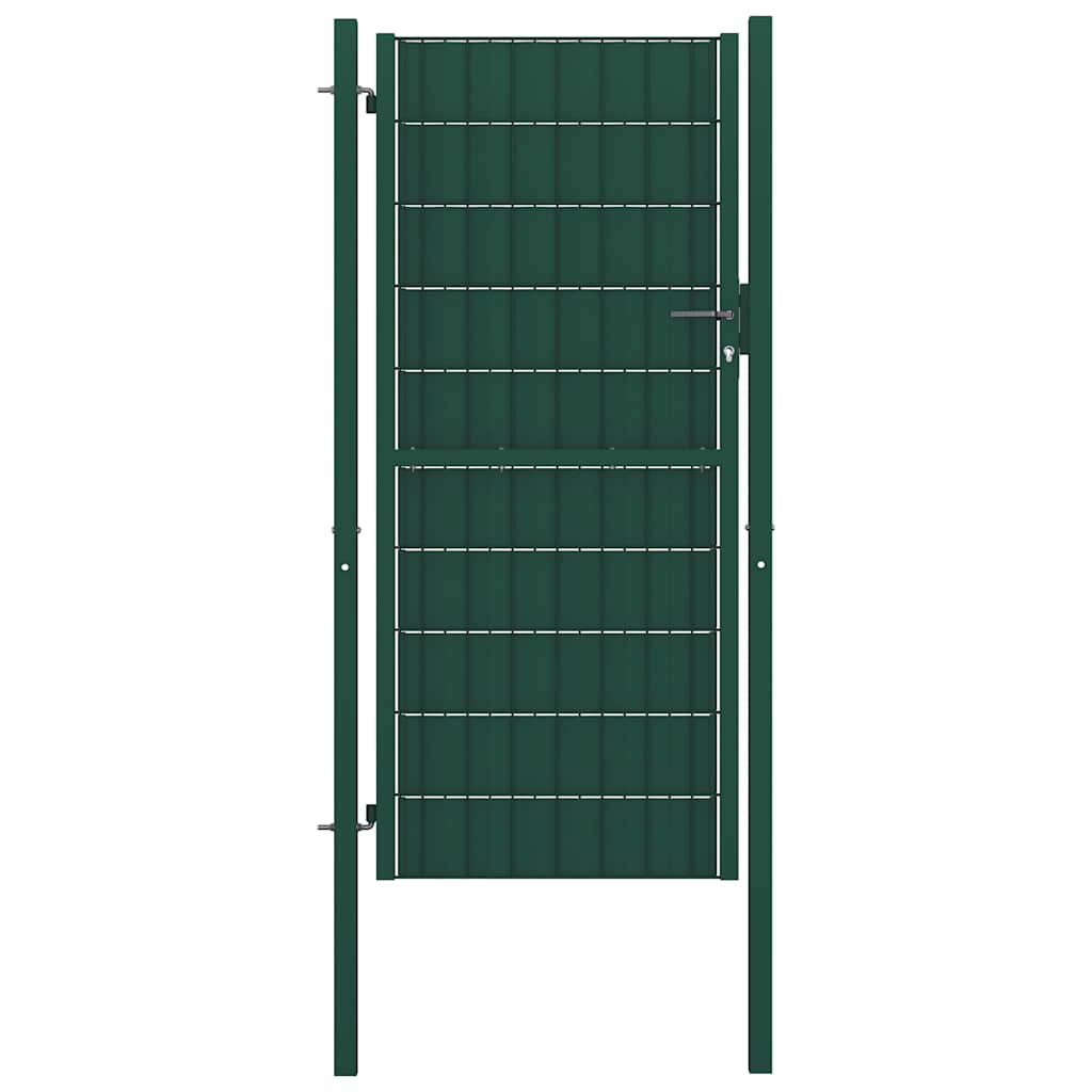 Vidaxl Furtka Ogrodzeniowa, Pvc I Stal, 100 X 164 Cm, Zielona