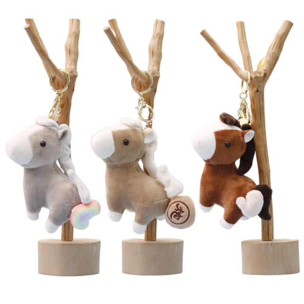 Cute Pullable Plush Horse Pendant Mascot Dolls Plush Horse Doll Pendant  Car Decoration
