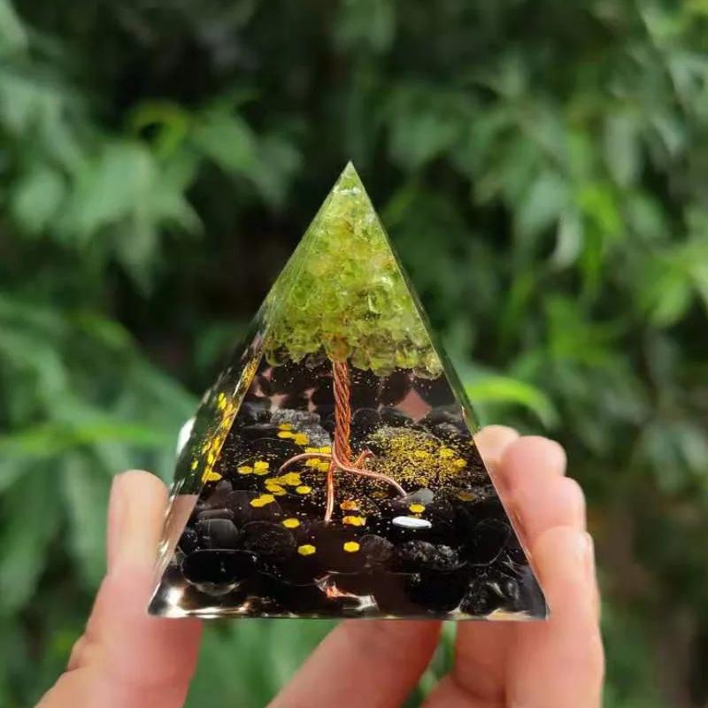 Пирамида, аметист, перидот, инструмент для медитации, лечебный кристалл, энергосберегающий кварц, украшение для дома, ремесла