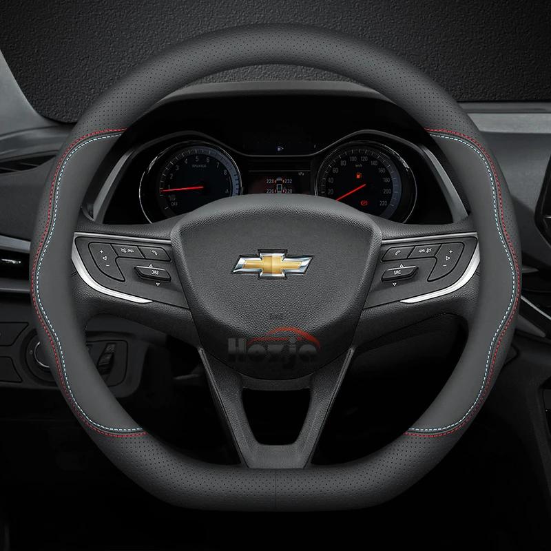 AABHO1 Leather Car Steering Wheel Cover for Chevrolet Chevy Malibu Spark tracker Cruze Sonic Camaro Equinox Volt Seeker Accessories