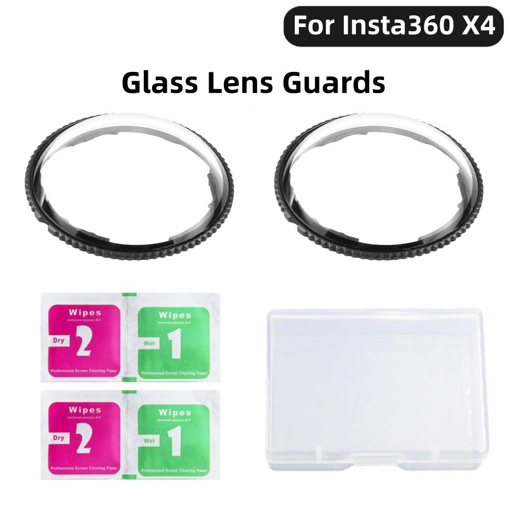 Закаленное стекло Защитная крышка для объектива Защитная крышка для экрана с защитой от царапин для аксессуаров камеры Insta360 X4 с оптическим покрытием
