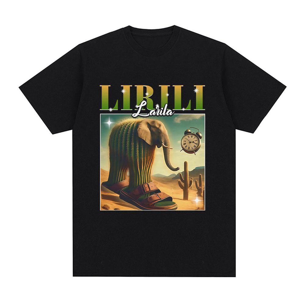 Lirili Larila Funny Italian Brainrot Meme Graphic T Shirt Men's Women Clothing Fashion T Shirts Casual Cotton T-shirt Streetwear