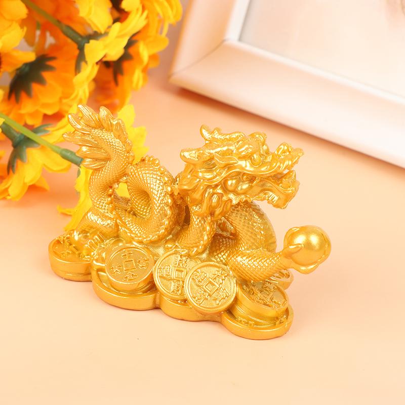 Китайская благоприятная статуэтка дракона, скульптура из смолы, украшение для дома