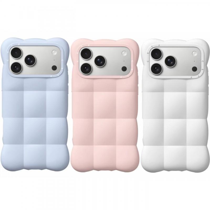 Чехол для телефона из жидкого силикона в форме облака для серий iPhone 17 16 15 - Мягкая противоударная нескользящая крышка, цвет Хлопковый белый