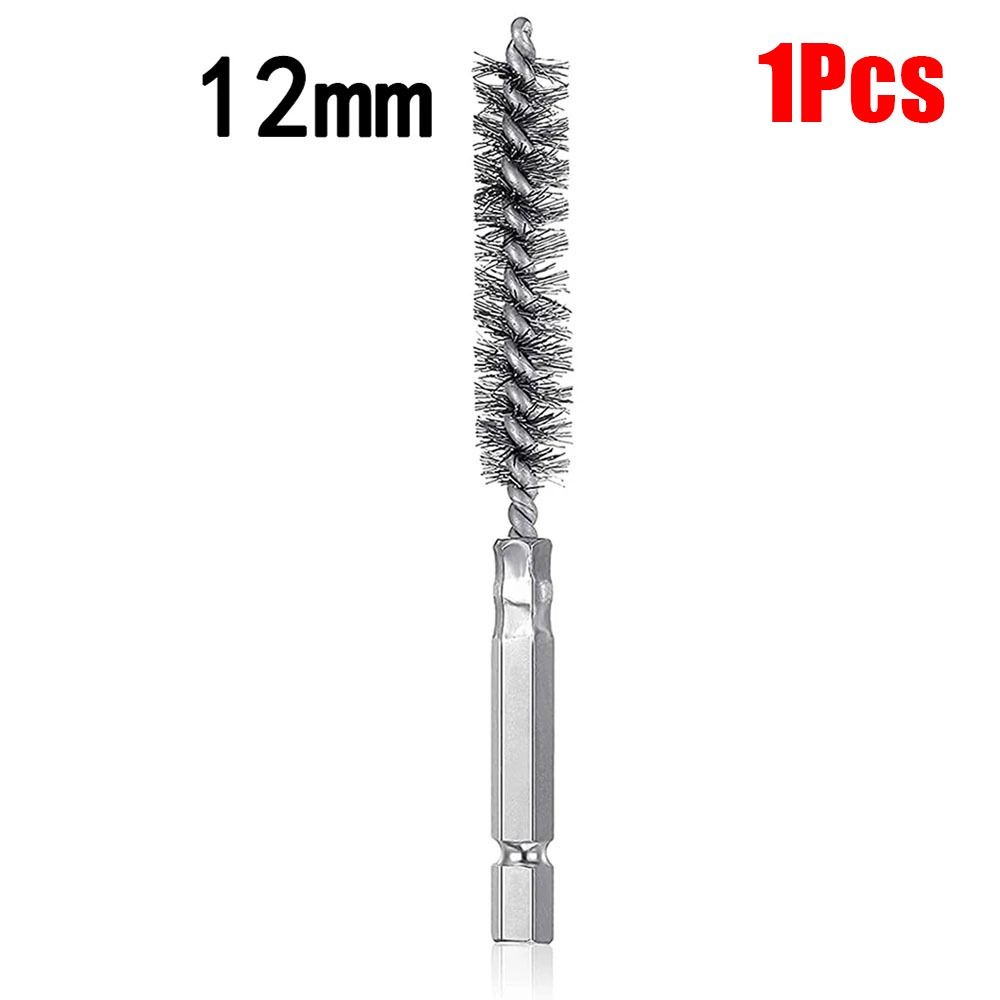 1/6 шт. со стальной щетиной и ручкой, щетка для чистки отверстий из нержавеющей стали для дрели, ударного шуруповерта