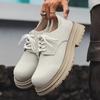 2025 New Big Head Leather Shoes Platform Heightening Derby Shoes Retro Men's Shoes Casual Round Head Martin Shoes 24342-K