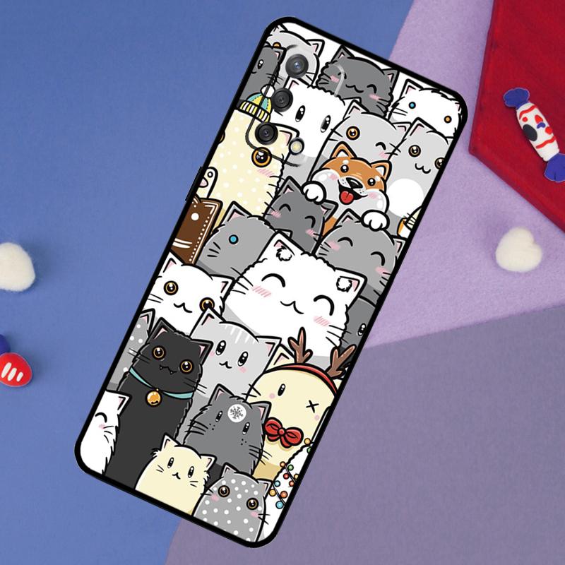 Забавные милые кошки Чехол Для Oppo A5 Pro A6 A57 A17 A78 A54 A74 A94 A76 A16 A96 A18 A40 A60 A80 A38 A58 A98 A15