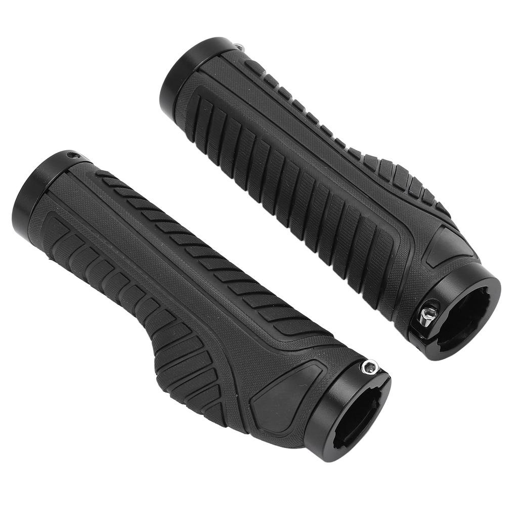 1 Pair Anti Slip Bike Handle Grip Rubber Bicycle Handlebar Grips Cover for Road Mountain BikesBlack