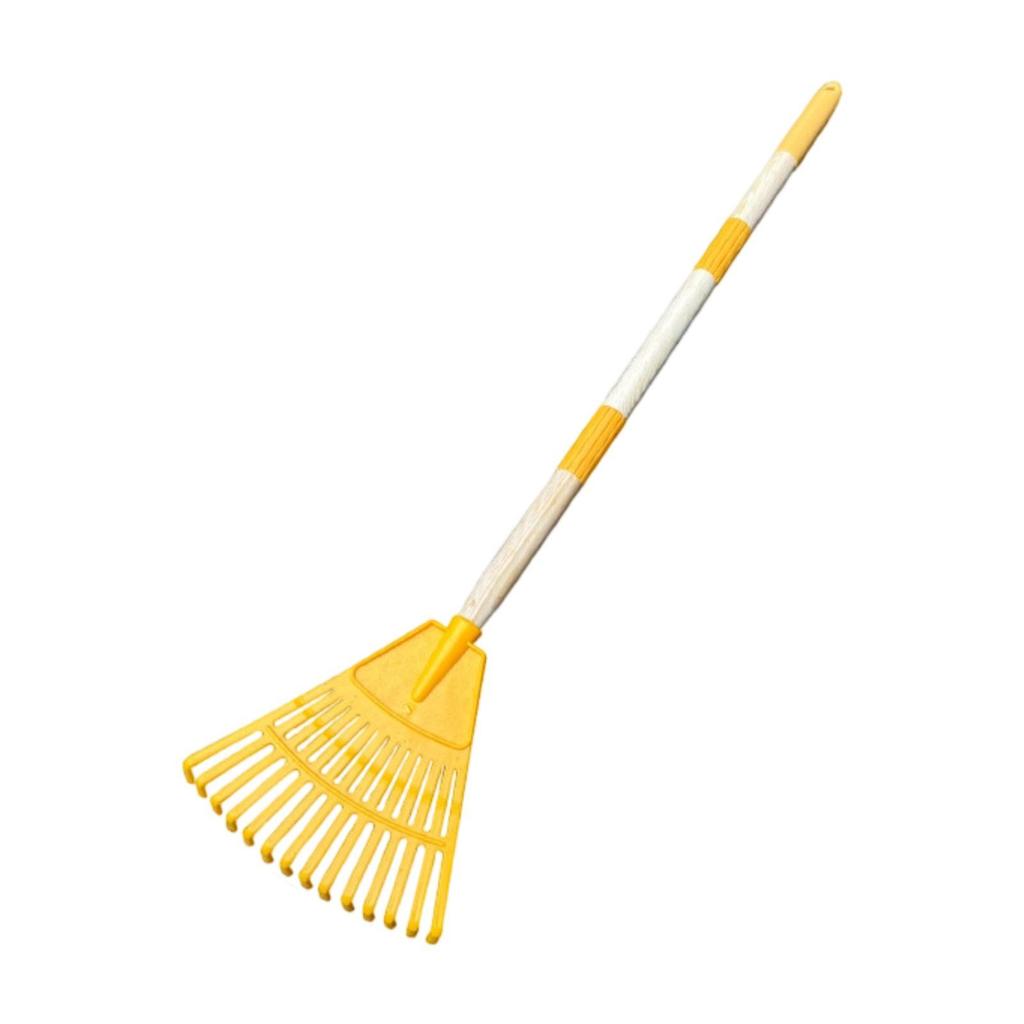 Leaf Rake Ergonomic with Long Handle Raking Grass and Leaves Tool 14 Tines Farming Home for Garden Lawns Children Kids Shrub