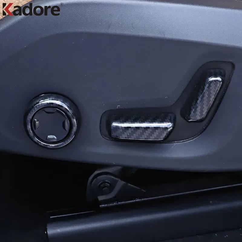 Car Seat Adjustment Switch Knob Button Cover Trim For Volvo XC60 XC 60 2018 Carbon Fiber Interior Molding Accessories