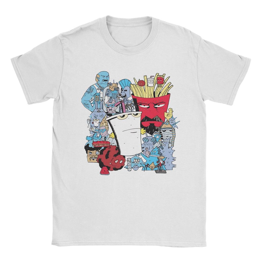 Унисекс футболка Aqua Teen Hunger Force 100% Хлопок Топы Потрясающие Футболки с коротким рукавом и круглым вырезом Футболки Большого Размера