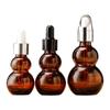 Креативная коричневая стеклянная бутылка для эфирных масел из двойной тыквы для путешествий, для косметики и образцов эссенций